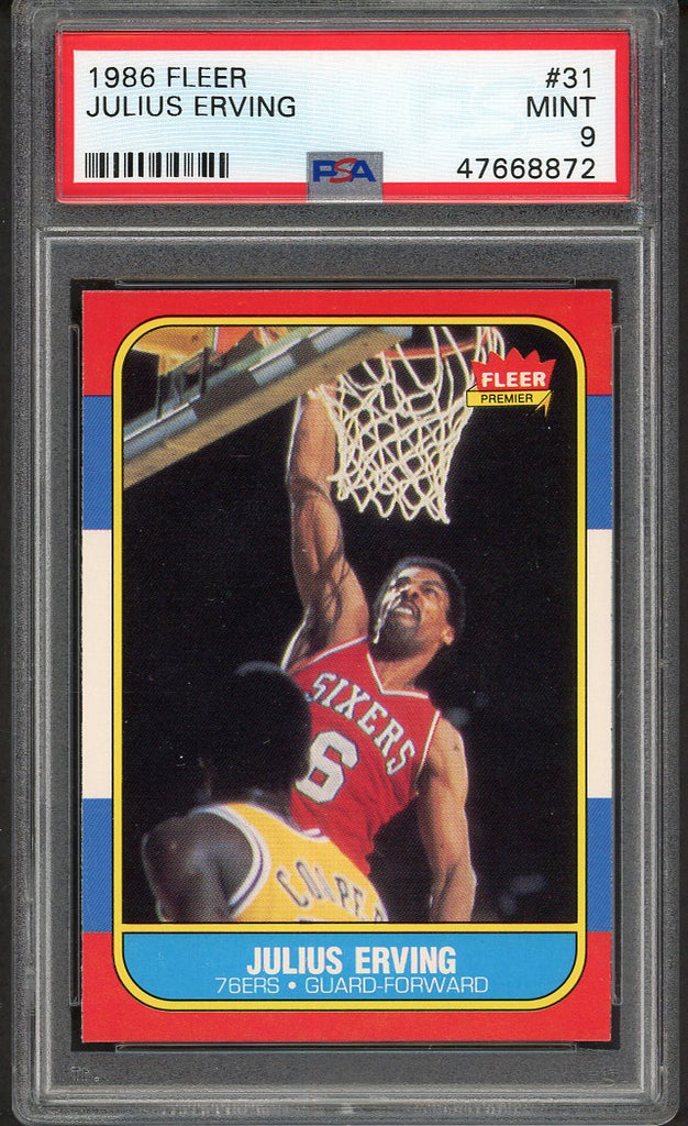 1986 Fleer #031 Julius Erving 76ers PSA 9 MINT 554446