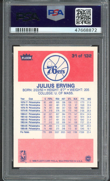 1986 Fleer #031 Julius Erving 76ers PSA 9 MINT 554446