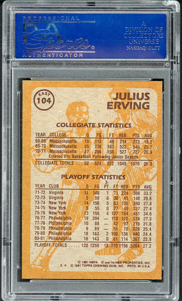 1981 Topps East #104 Julius Erving IA 76ers PSA 9 MINT 554447