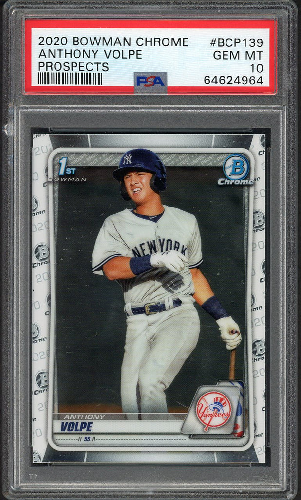 2020 Bowman Chrome #BCP139 Anthony Volpe Yankees PSA 10 GEM MINT 554451