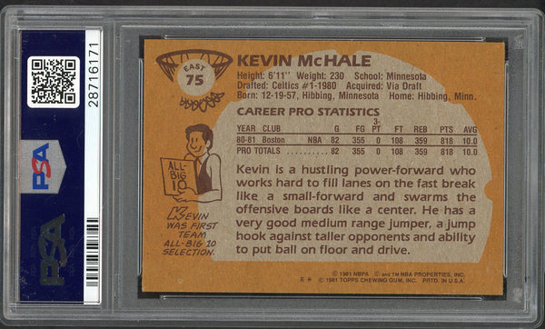 1981 Topps East #075 Kevin McHale Celtics PSA 9 MINT 554463