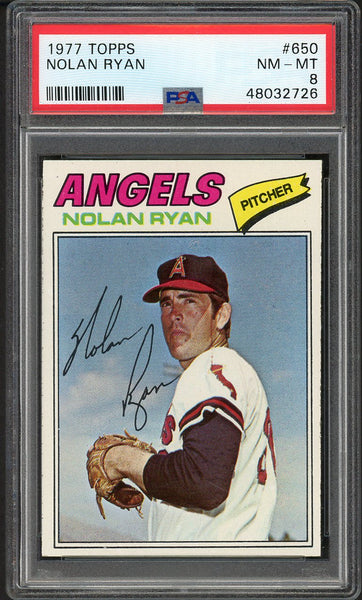 1977 Topps Baseball #650 Nolan Ryan Angels PSA 8 NM/MT 554467