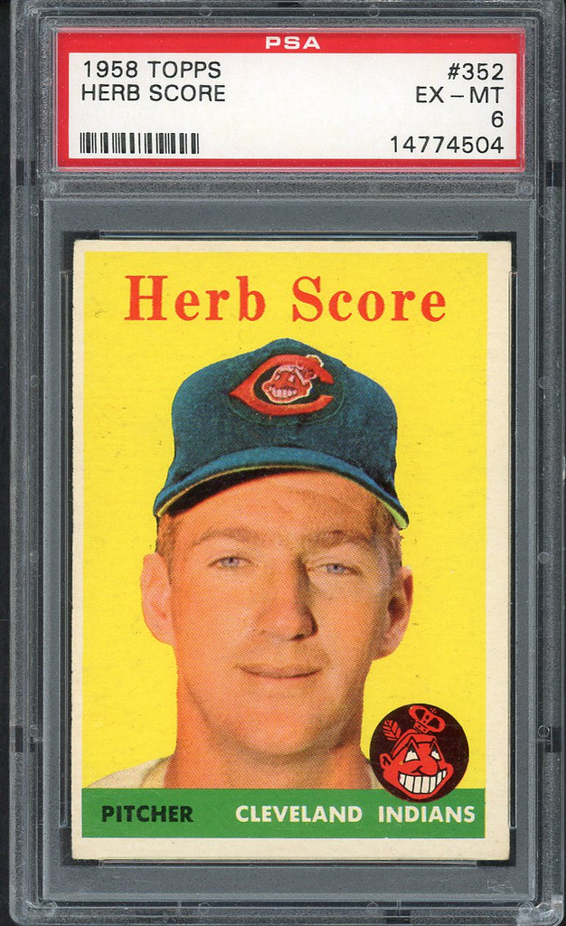1958 Topps Baseball #352 Herb Score Indians PSA 6 EX-MT 554469