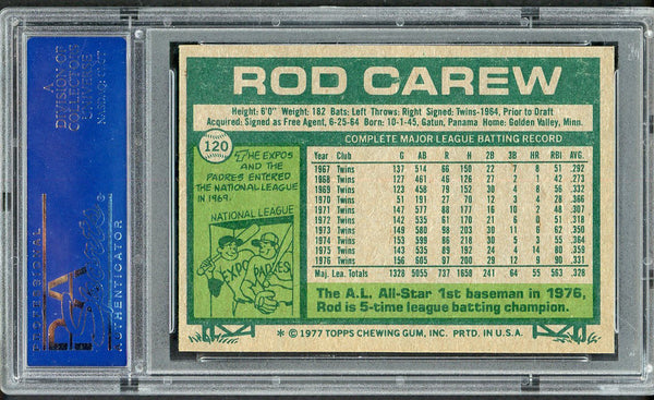 1977 Topps Baseball #120 Rod Carew Twins PSA 9 MINT 554470