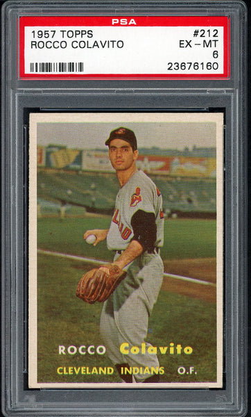1957 Topps Baseball #212 Rocky Colavito Indians PSA 6 EX-MT 554471