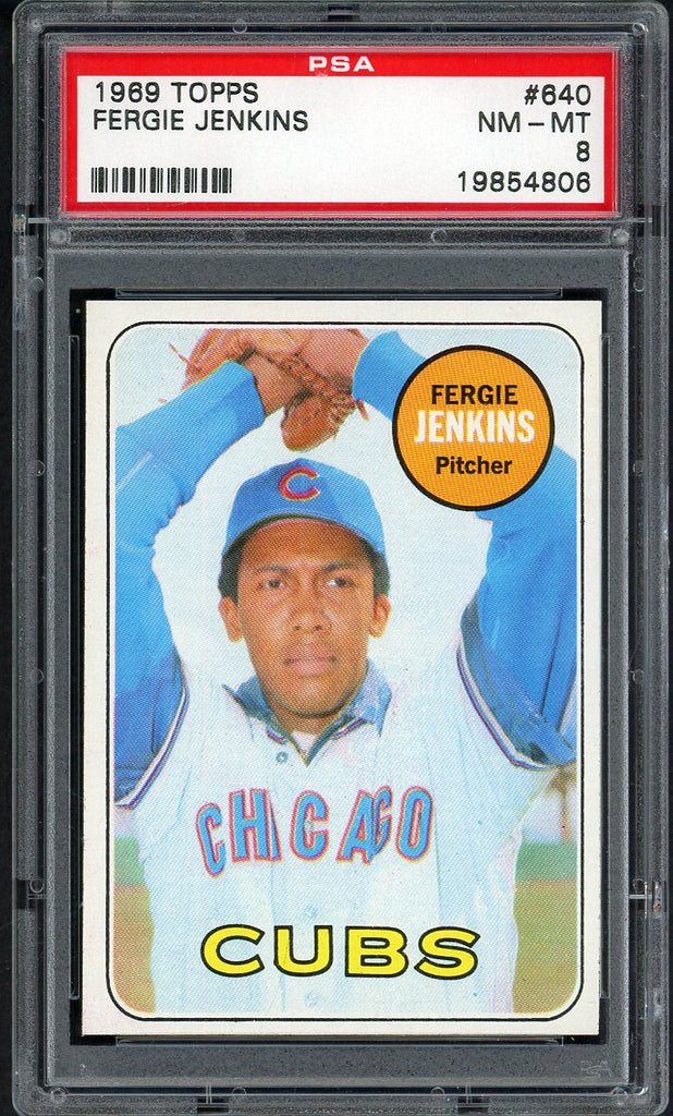 1969 Topps Baseball #640 Fergie Jenkins Cubs PSA 8 NM/MT 554480