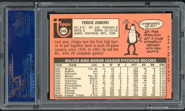 1969 Topps Baseball #640 Fergie Jenkins Cubs PSA 8 NM/MT 554480