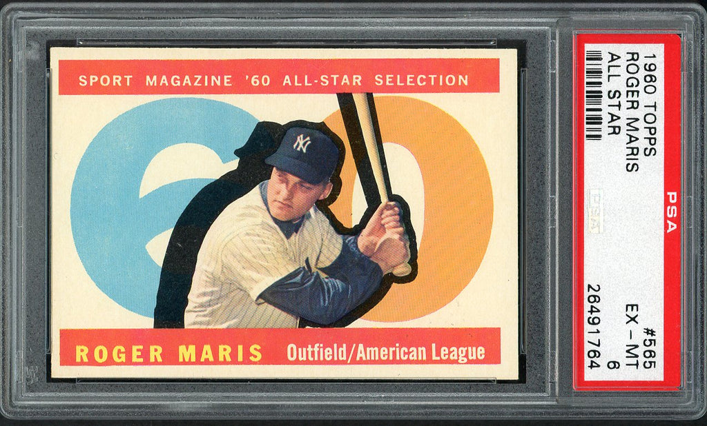 1960 Topps Baseball #565 Roger Maris A.S. Yankees PSA 6 EX-MT 554487