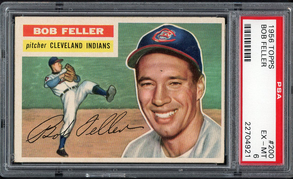 1956 Topps Baseball #200 Bob Feller Indians PSA 6 EX-MT 554489