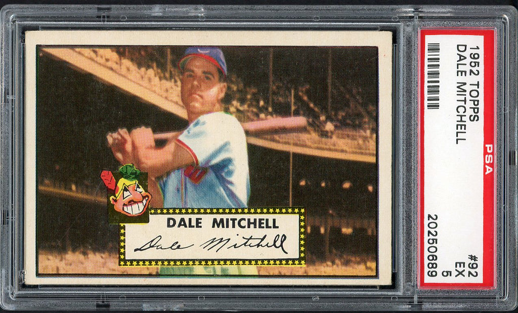 1952 Topps Baseball #092 Dale Mitchell Indians PSA 5 EX 554491