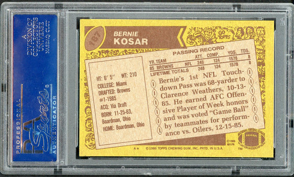 1986 Topps #187 Bernie Kosar Browns PSA 9 MINT 554499