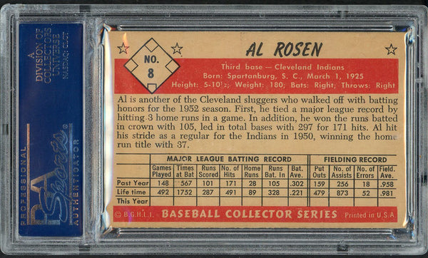 1953 Bowman Color Baseball #008 Al Rosen Indians PSA 7 NM 554500