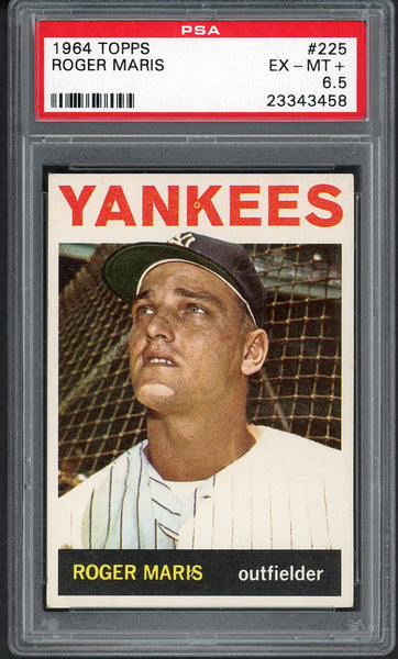1964 Topps Baseball #225 Roger Maris Yankees PSA 6.5 EX-MT+ 554504