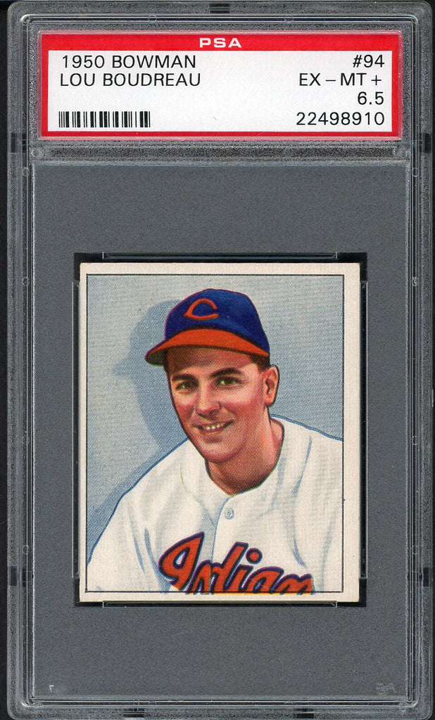 1950 Bowman Baseball #094 Lou Boudreau Indians PSA 6.5 EX-MT+ 554507
