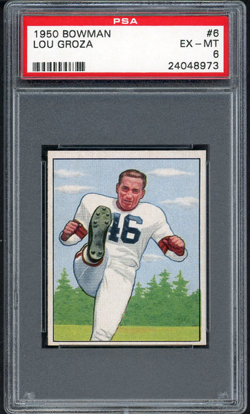 1950 Bowman Football #006 Lou Groza Browns PSA 6 EX-MT 554512