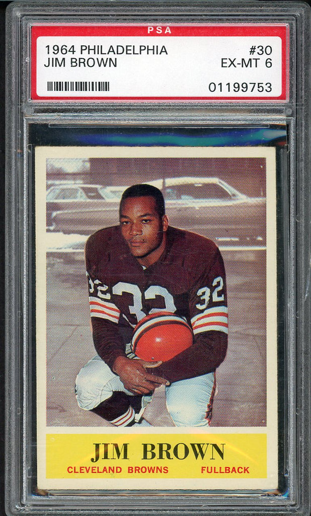 1964 Philadelphia Football #030 Jim Brown Browns PSA 6 EX-MT 554515