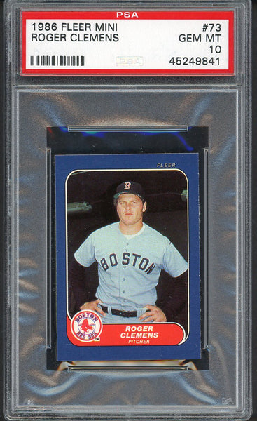 1986 Fleer Mini #073 Roger Clemens Red Sox PSA 10 GEM MINT 554518