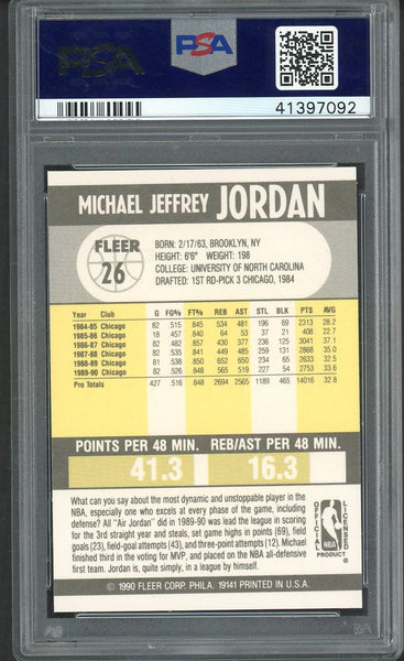 1990 Fleer #026 Michael Jordan Bulls PSA 9 MINT 554522
