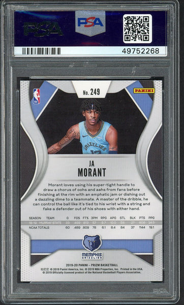2019 Panini Prizm #249 Ja Morant Grizzlies PSA 10 GEM MINT 554527