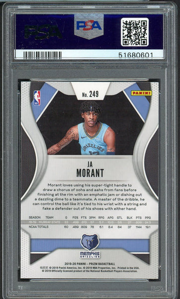 2019 Panini Prizm #249 Ja Morant Grizzlies PSA 10 GEM MINT 554528