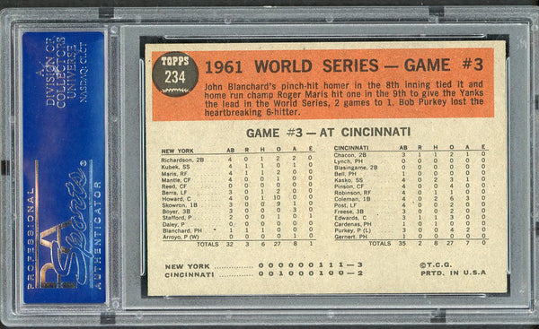 1962 Topps Baseball #234 World Series Game 3 Roger Maris PSA 7 NM 554534