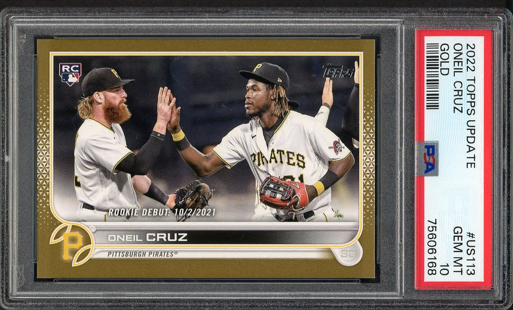 2022 Topps Update Gold #US113 Oneil Cruz Pirates PSA 10 GEM MINT 554535