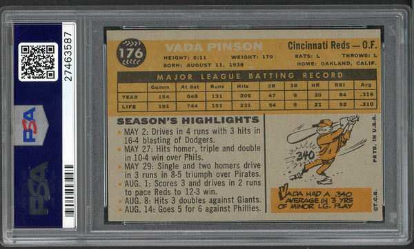 1960 Topps Baseball #176 Vada Pinson Reds PSA 6 EX-MT 554536