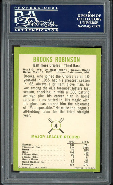 1963 Fleer Baseball #004 Brooks Robinson Orioles PSA 7 NM 554541