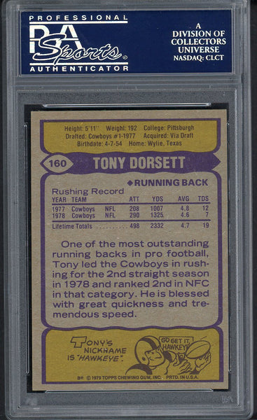 1979 Topps Football #160 Tony Dorsett Cowboys PSA 8 NM/MT 554542