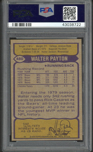 1979 Topps Football #480 Walter Payton Bears PSA 8 NM/MT 554546