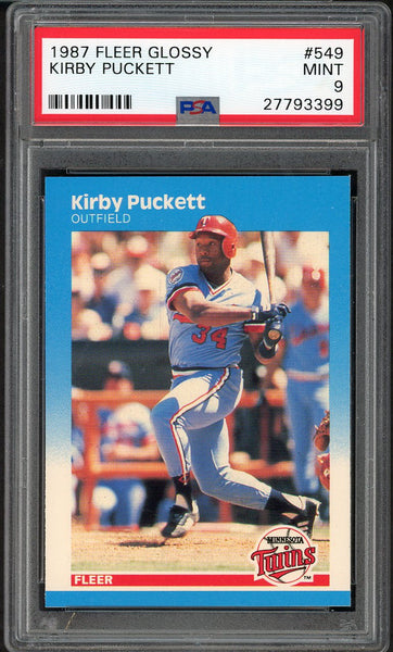 1987 Fleer Glossy #549 Kirby Puckett Twins PSA 9 MINT 554547