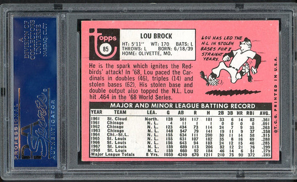 1969 Topps Baseball #085 Lou Brock Cardinals PSA 6 EX-MT mc 554550