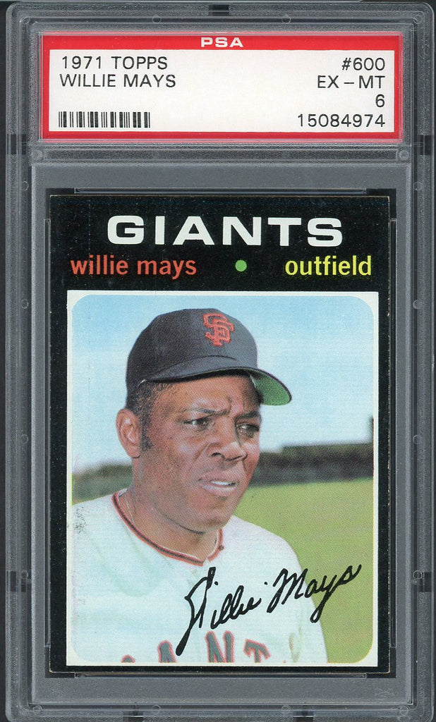 1971 Topps Baseball #600 Willie Mays Giants PSA 6 EX-MT 554551