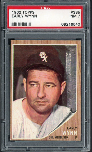 1962 Topps Baseball #385 Early Wynn White Sox PSA 7 NM 554556