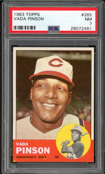 1963 Topps Baseball #265 Vada Pinson Reds PSA 7 NM 554563
