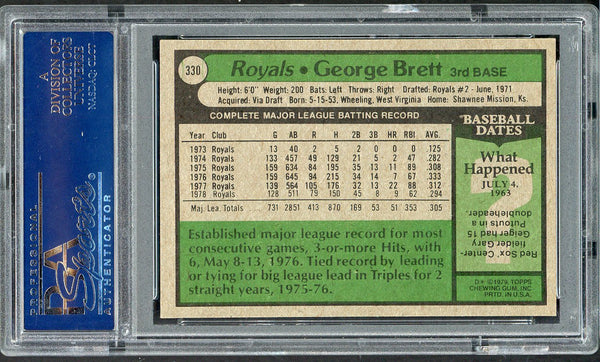 1979 Topps Baseball #330 George Brett Royals PSA 8 NM/MT 554564