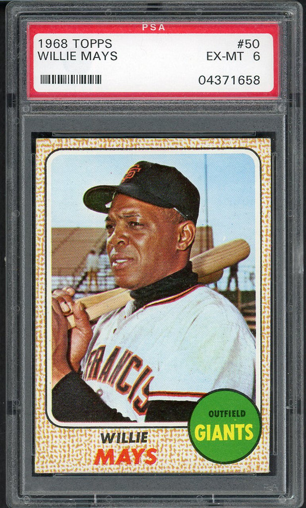 1968 Topps Baseball #050 Willie Mays Giants PSA 6 EX-MT 554568