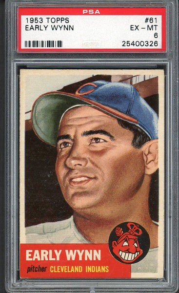 1953 Topps Baseball #061 Early Wynn Indians PSA 6 EX-MT 554570