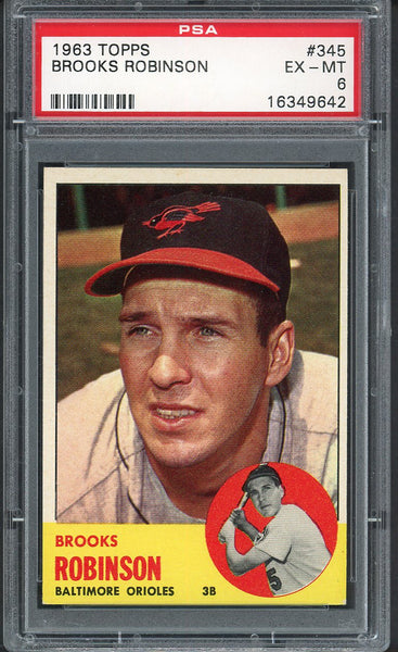 1963 Topps Baseball #345 Brooks Robinson Orioles PSA 6 EX-MT 554574