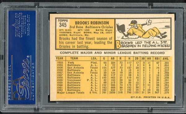 1963 Topps Baseball #345 Brooks Robinson Orioles PSA 6 EX-MT 554574