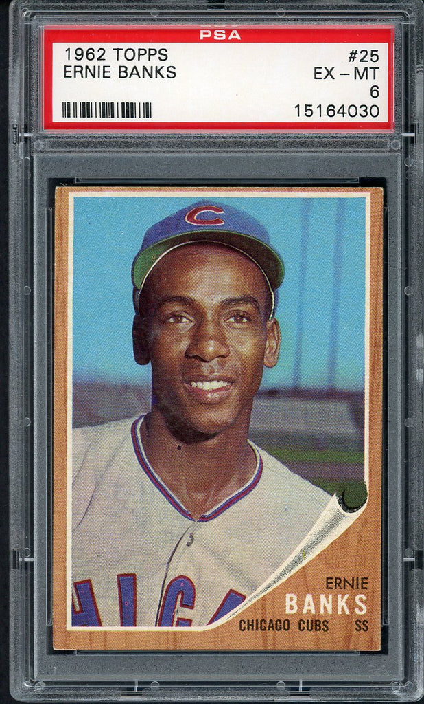 1962 Topps Baseball #025 Ernie Banks Cubs PSA 6 EX-MT 554575