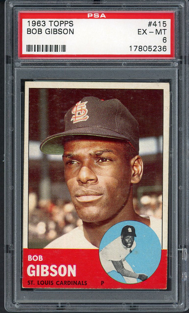 1963 Topps Baseball #415 Bob Gibson Cardinals PSA 6 EX-MT 554576