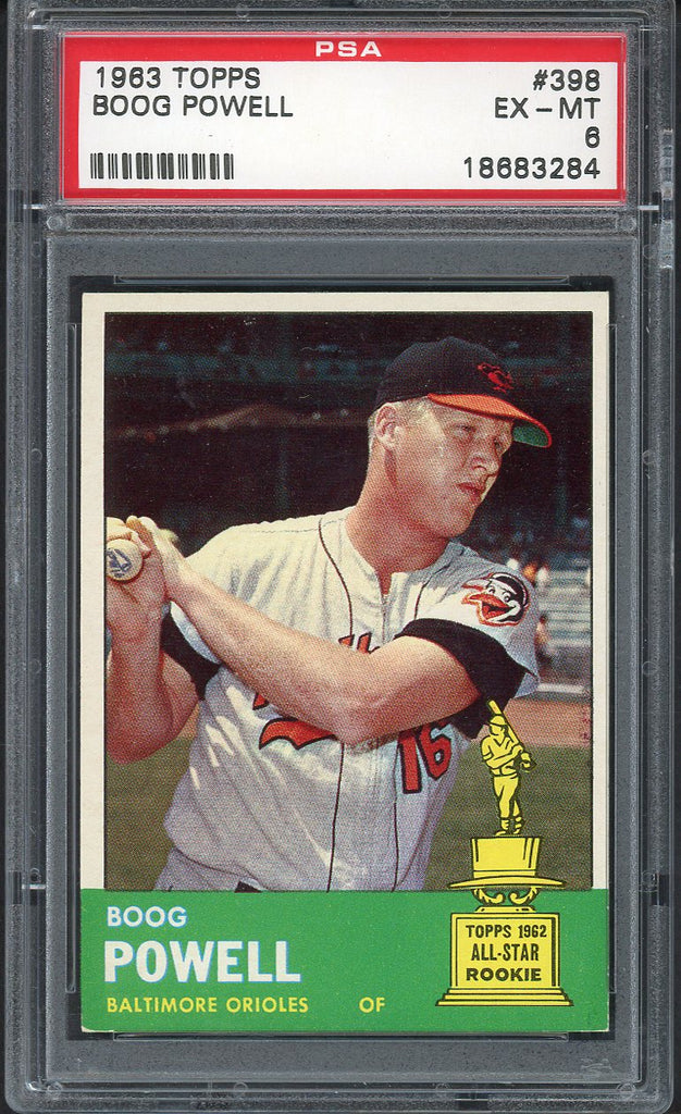 1963 Topps Baseball #398 Boog Powell Orioles PSA 6 EX-MT 554577