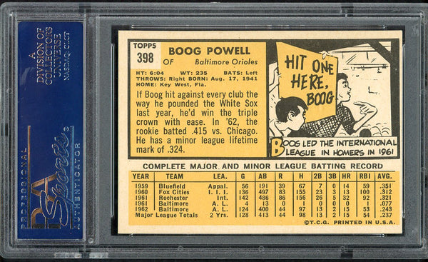 1963 Topps Baseball #398 Boog Powell Orioles PSA 6 EX-MT 554577