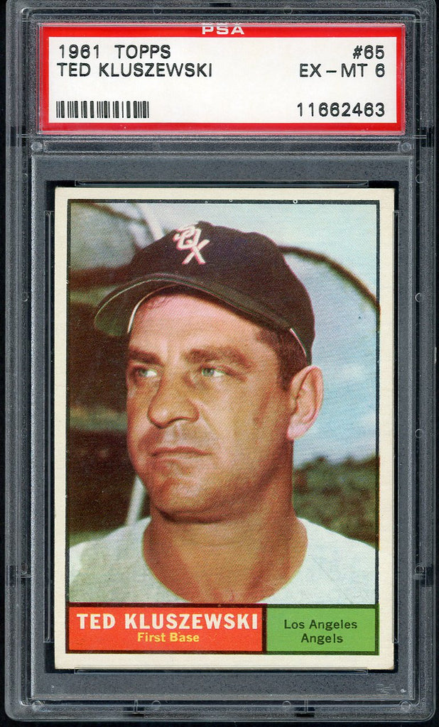 1961 Topps Baseball #065 Ted Kluszewski Angels PSA 6 EX-MT 554579