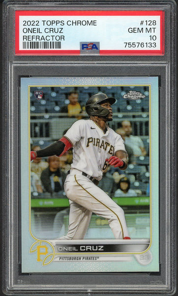 2022 Topps Chrome Refractor #128 Oneil Cruz Pirates PSA 10 GEM MINT 554583