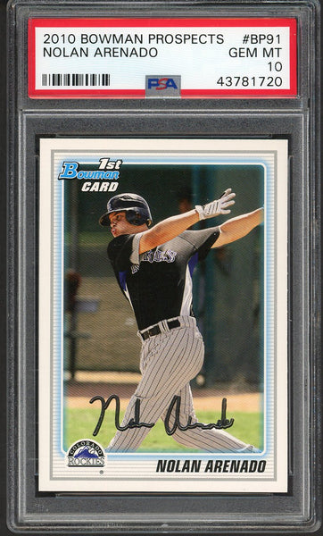 2010 Bowman Prospects #BP91 Nolan Arenado Rockies PSA 10 GEM MINT 554584