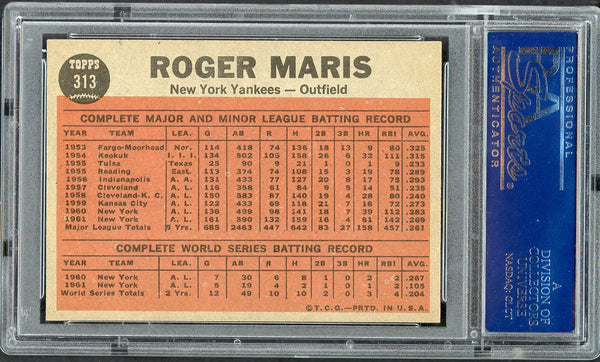 1962 Topps Baseball #313 Roger Maris IA Yankees PSA 6 EX-MT 554587