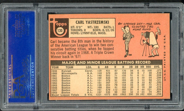 1969 Topps Baseball #130 Carl Yastrzemski Red Sox PSA 6 EX-MT 554588