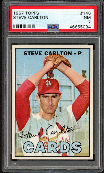 1967 Topps Baseball #146 Steve Carlton Cardinals PSA 7 NM 554591